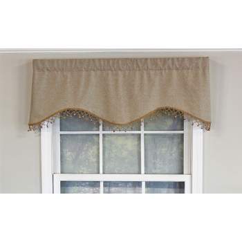 Natural Linen Cornice 3" Rod Pocket Valance 50" x 17" Flax by RLF Home
