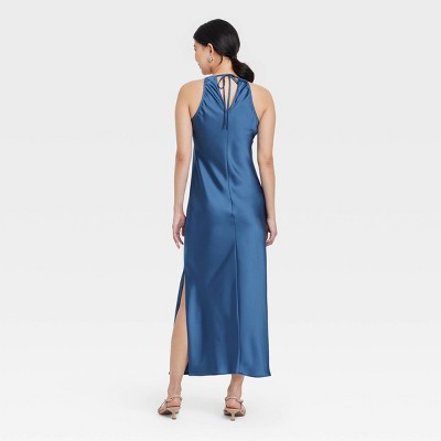 Women&rsquo;s Satin Halter Maxi Slip Dress – A New Day