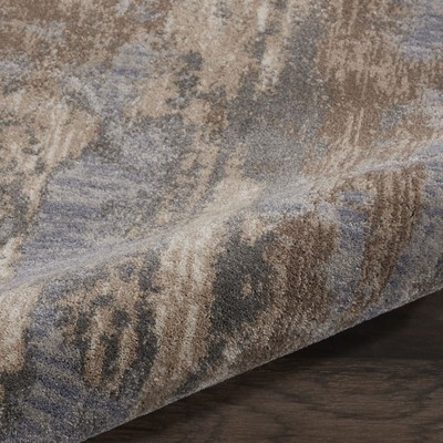 Abstract Distressed Gray Synthetic 2'2" x 3'9" Area Rug