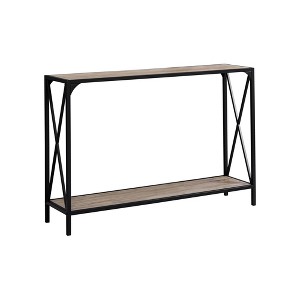 Marble Console Table with X-Frame Metal Legs for Entryway, Living Room, Bedroom, or Sofa - 1 of 4