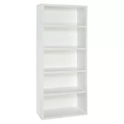 72.77" 5 Shelf Bookshelf White - ClosetMaid