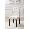 Simple Relax Set of 2 Upholstered Dining Chairs with Nailhead trim Design in Beige and Black - 2 of 4