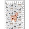 Sweet Jojo Designs Gender Neutral Unisex Baby Fitted Crib Sheet Woodland Animals Taupe Blue Grey - 4 of 4