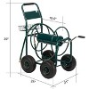 VINGLI 4-Wheel Garden Hose Reel Cart with Storage Basket, Portable Residential Hose Reel Cart - 4 of 4