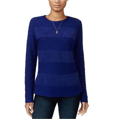 maison Jules Womens Lace Knit Sweater