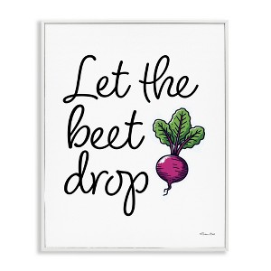 Stupell Industries Let The Beet Drop Framed Giclee Art, White, 11" x 14" - 1 of 4