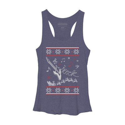 Women's Design By Humans Rock Christmas By sophialada Racerback Tank Top