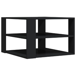 vidaXL Coffee Table Black Engineered Wood Small Square Modern - Black - 1 of 4