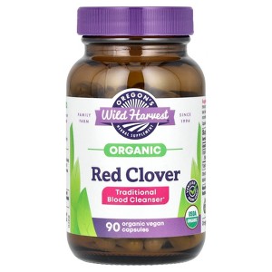 Oregon's Wild Harvest Organic Red Clover, 90 Organic Vegan Capsules (350 mg per Capsule) - 1 of 3