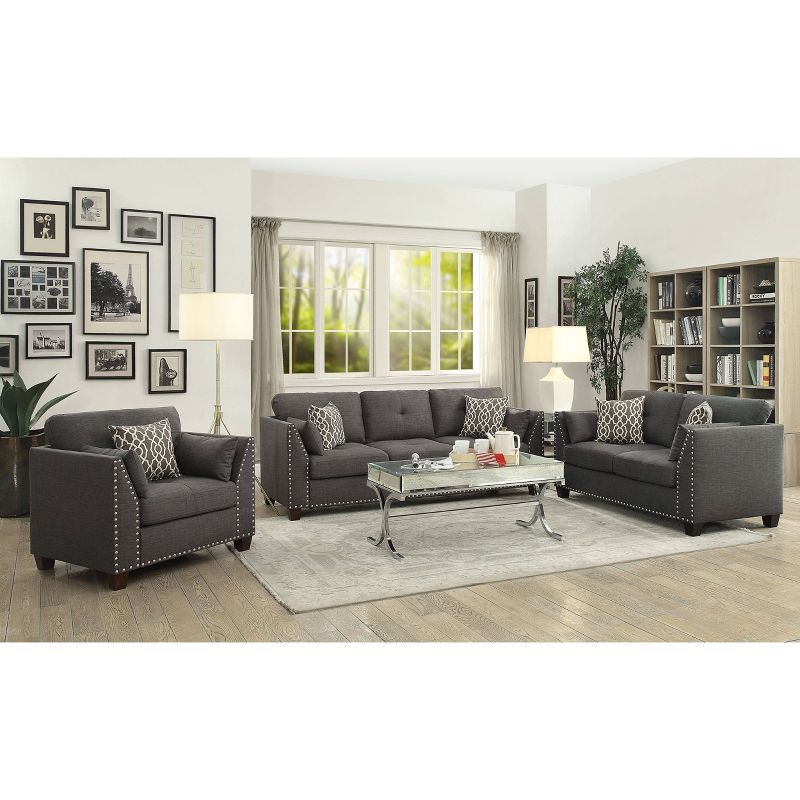 82&#34; Laurissa Sofa Light Charcoal Linen - Acme Furniture, 1 of 7