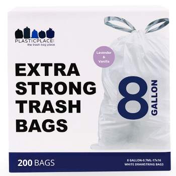 Plasticplace 6 Gallon Trash Bags 0.7 Mil, White Drawstring, 17 X 20 (100  Count) : Target
