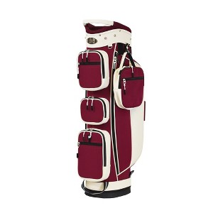 Lady Hampton Canvas Golf Cart Bag 5-Way Padded Top - Burgundy / Ivory - 1 of 1