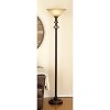 Metal Floor lamp Torchiere Black - Olivia & May: 72" Cord, Glass Shade, Toggle Switch, Indoor Use - 2 of 4
