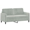 vidaXL 2 Piece Sofa Set in Light Gray Velvet - Comfortable Seating with Thick Padding and Durable Material for Living Room or Office Space - 3 of 4