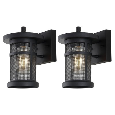 Sleek Black Powder-Coated Direct Wired Sconce Set of 2