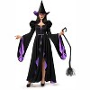 Joyfy Classic Witch Costume for Women Halloween Witch Dress with Hat & Accessories for Halloween Cosplay Dress up Party - 2 of 4