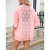 WhizMaxWomen's Cardigan Open Front Chiffon 3/4 Sleeve Cardigan Casual Sheer Beach Cover Ups - 2 of 4