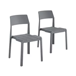 Chandler 2pk Indoor/Outdoor Stacking Dining Chairs - Novogratz
