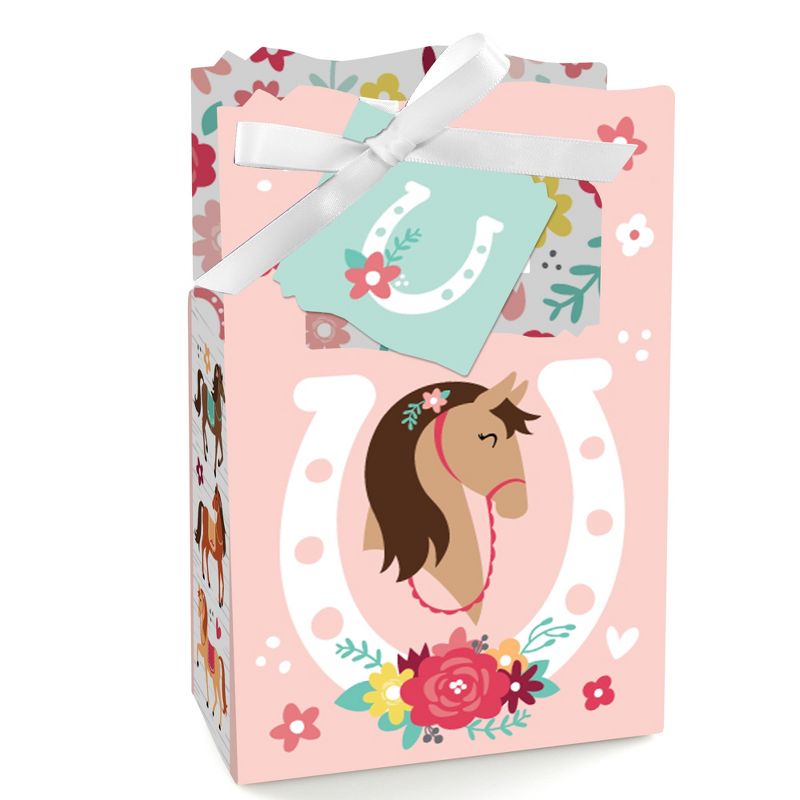 Big Dot of Happiness Run Wild Horses - Pony Birthday Party Favor Boxes - Set of 12, 1 of 7