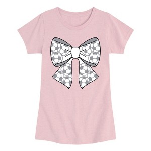 Girls' - Instant Message - Soccer Bow Fitted Short Sleeve Graphic T-Shirt - 1 of 4