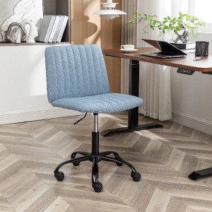 Lyngins Ergonomic Office Chair, 360° Swivel Chair with Height Adjustable, Armless Vanity Chair, Computer Desk Chair, Home Office Desk Chair - 1 of 4