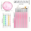 Nail Art Tools 22-piece Set, Resin Nail Art Palette, 2-way Acrylic Silicone Engraving Pen Dotting Pen Tools - 2 of 4