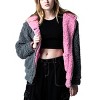 My Melody & Kuromi Long Sleeve Pink & Gray Reversible Adult Hooded Sweatshirt - 2 of 4