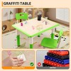 Toddler Table and Chair Set, Height Adjustable Kids Table and Chair Set of 4, Toddler Table for Reading, Drawing, Eating, for Ages Over 3 - 2 of 4