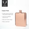 Viski Copper Flask, Stainless Steel Flask with Screw Top, Copper Plated Liquor Flask for Women and Men, 6 Ounces, Copper, Set of 1 - 2 of 4