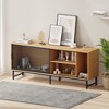 63" Modern TV Stand,Wooden Entertainment Center Multi-Room Media Console - 2 of 4