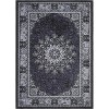 Acekool 5x7 Washable Area Rug, Vintage Distressed Non-Slip Low Pile Carpet, Foldable, Stain Resistant for Living Room, Bedroom, Black - 3 of 4