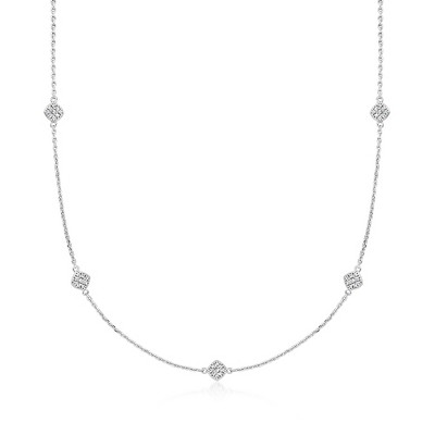 Ross-Simons 0.50 ct. t.w. Diamond Station Necklace in Sterling Silver