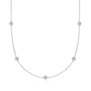 Ross-Simons 0.50 ct. t.w. Diamond Station Necklace in Sterling Silver - 1 of 4