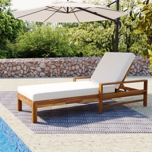 Outdoor Lounge Chair, D18 High-Density Foam Cushions, Chaise Lounge Chair With 3-Position Adjustable Backrest-Cuddlewood - 1 of 4