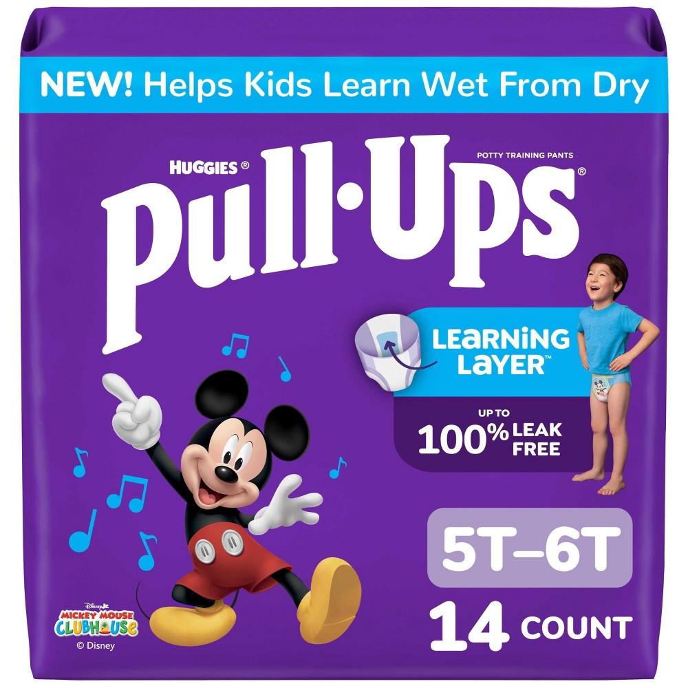 Pull-Ups Boys' Potty Training Pants - Size 5T-6T - 14ct: Hypoallergenic, Tear Away Sides, Leak Guards, Non-Toxic