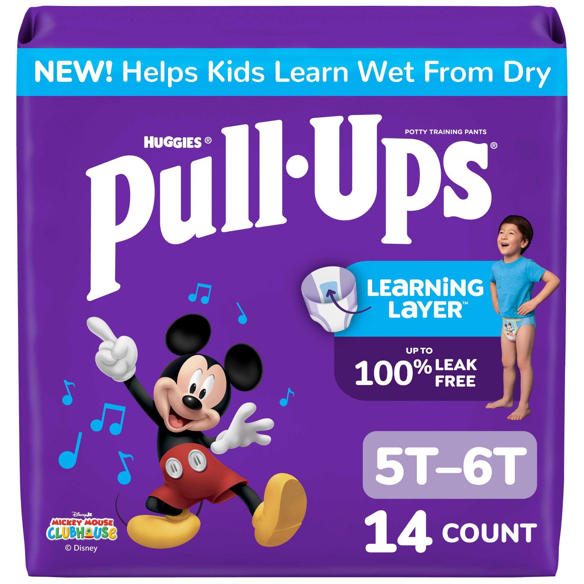 Pull-Ups Boys' Potty Training Pants - Size 5T-6T - 14ct: Hypoallergenic, Tear Away Sides, Leak Guards, Non-Toxic