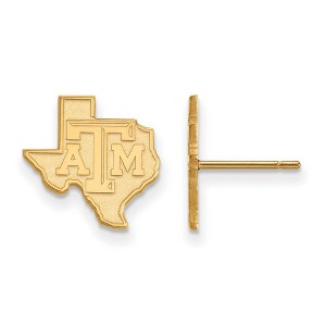 Black Bow Jewelry 14k Yellow Gold Texas A&M Aggies NCAA Post Earrings - 1 of 3