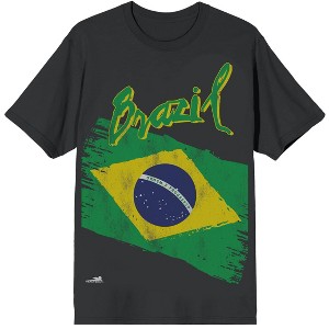 Team Gear Brazil 90’s World Soccer Cup Men’s Black Vintage Oversized Boxy Tee-XL - 1 of 4