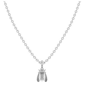 Bow to the Bee Bee Joy Necklace – Mini Bee Pendant – Solid Gold or Sterling Silver – Adjustable Chain – 1pc - 1 of 3
