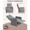 Recliners Home Seating with Thick Backrest, Electric Adjustable Reclining Chair with Remote Control and Side Pockets, Single Sofa - 3 of 4