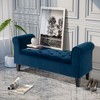 Button-Tufted Storage Ottoman Bench, Upholstered Bench with Rolled Armrests for Living Room or Hallway - 2 of 4