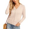 Women's Slim Fit Long Sleeve V-Neck Cardigan Sweater Lightweight Knit Button Down Shrug Cardigans - 3 of 4