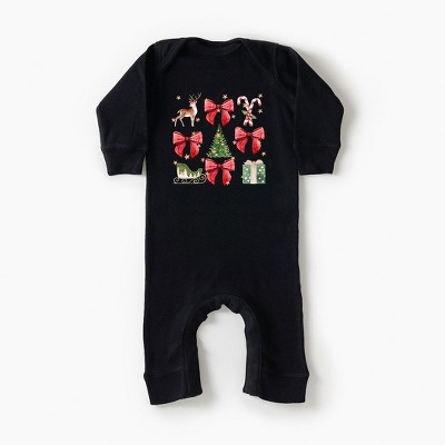 The Juniper Shop Coquette Christmas Collage Baby Romper