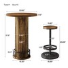 Resenkos Elegance Wooden Bar Table Set, 2 Stool Bar Height Pub Table, Perfect for Home Bar, Kitchen, Living Room, Stylish Brown Design - 3 of 4