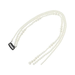 Unique Bargains Women's Fashion Faux Pearl Braided Hair Chain White 1 Pc - 1 of 4