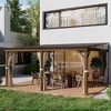 Mondawe 12x16FT Lean to Gazebo, Hardtop Wall Mounted Gazebo with Sloping Galvanized Steel Roof - 2 of 4