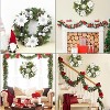 COZONY 16-Inch Christmas Wreath with Red Berries and Pine Cones, Artificial Pine Garland for Front Door and Fireplace - 2 of 4