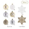 Aoibox 50pcs 2 Inch White Gold Shatterproof Christmas Ball Ornaments Set Lightweight Multi Finish Holiday Tree Hanging Decor - 3 of 4