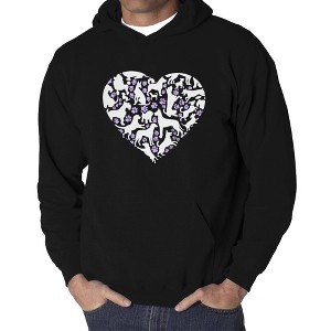 LA Pop Art Dog Heart - Men's Word Art Hooded Sweatshirt - 1 of 4