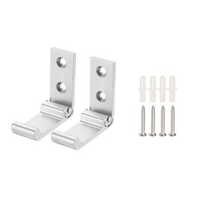 Unique Bargains Aluminum Alloy Round-Headed Folding Coat Hooks - 1 of 4